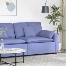 Modulares Sofa Endmodul mit Armlehne Kissen Jeansblau 100 cm