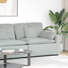Modulares Sofa Endmodul mit Armlehne Kissen Hellgrau 100 cm