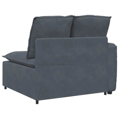 Modulares Sofa Endmodul mit Armlehne Kissen Dunkelgrau 100 cm