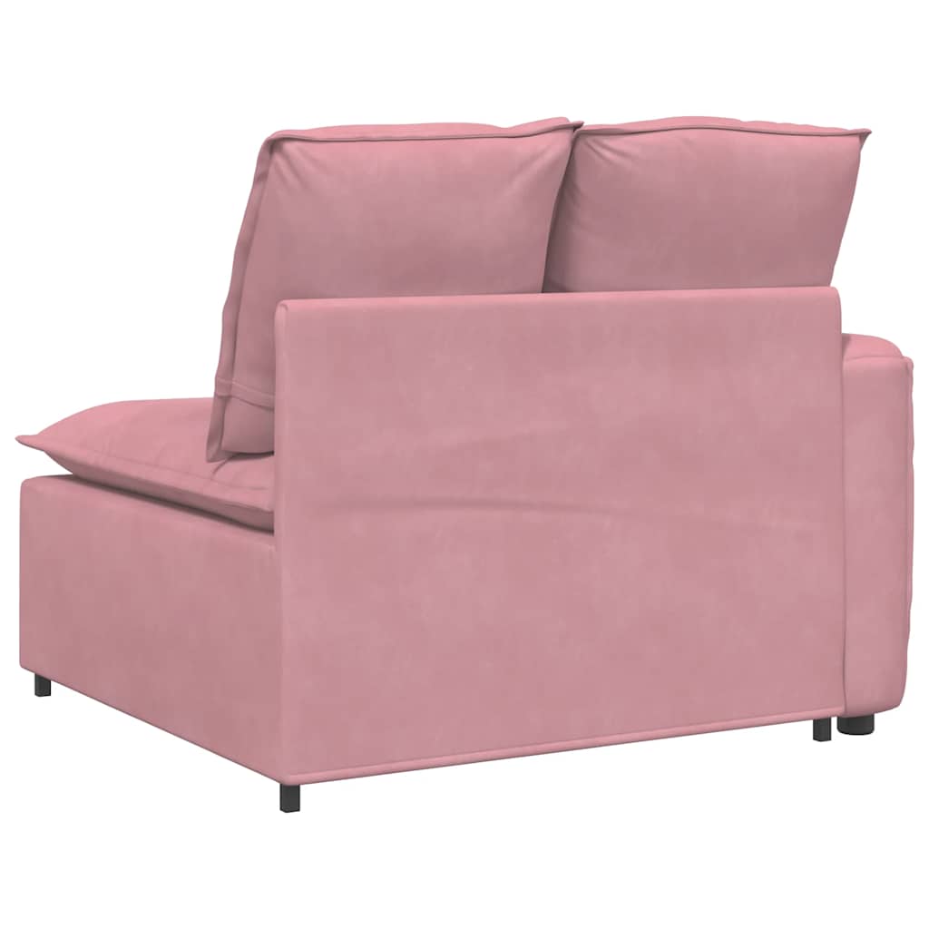 Modulares Sofa Endmodul mit Armlehne Kissen Rosa 100 cm