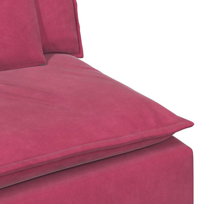 Modulares Sofa Endmodul mit Armlehne Kissen Weinrot 100 cm