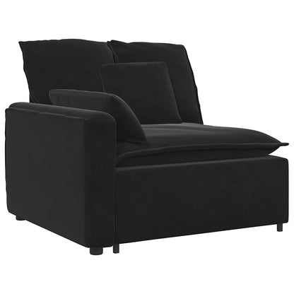 Modulares Sofa Endmodul mit Armlehne Kissen Schwarz 100 cm