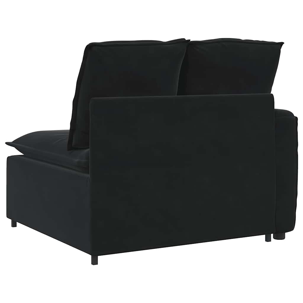 Modulares Sofa Endmodul mit Armlehne Kissen Schwarz 100 cm