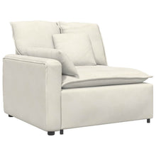 Modulares Sofa Endmodul mit Armlehne Kissen Creme 100 cm