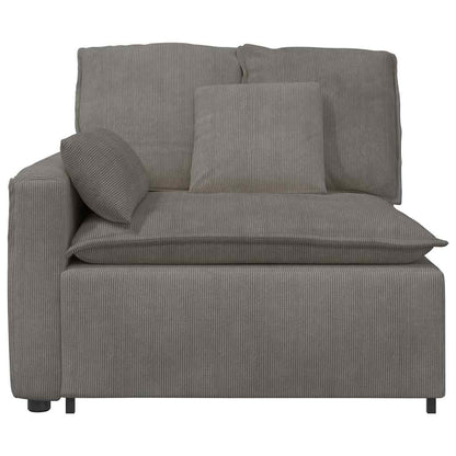 Modulares Sofa Endmodul mit Armlehne Kissen Hellgrau 100 cm