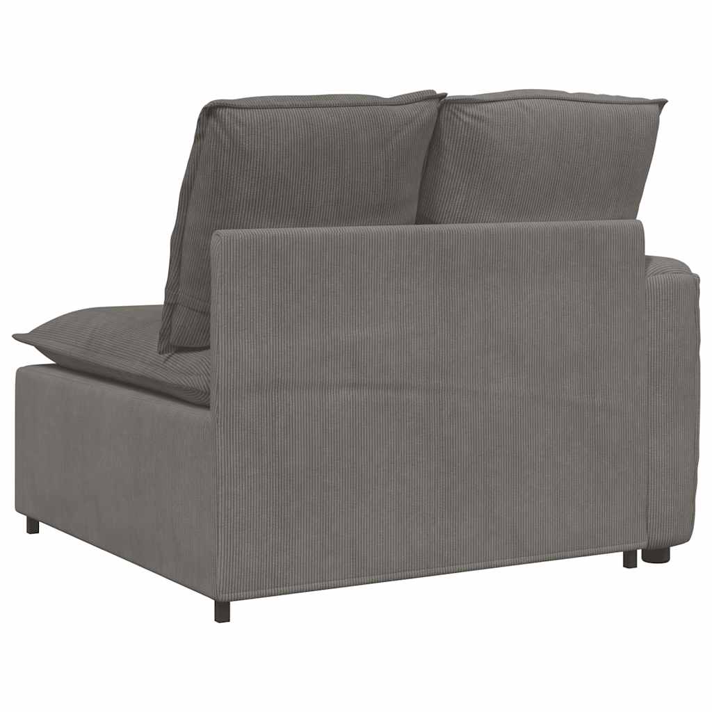Modulares Sofa Endmodul mit Armlehne Kissen Hellgrau 100 cm