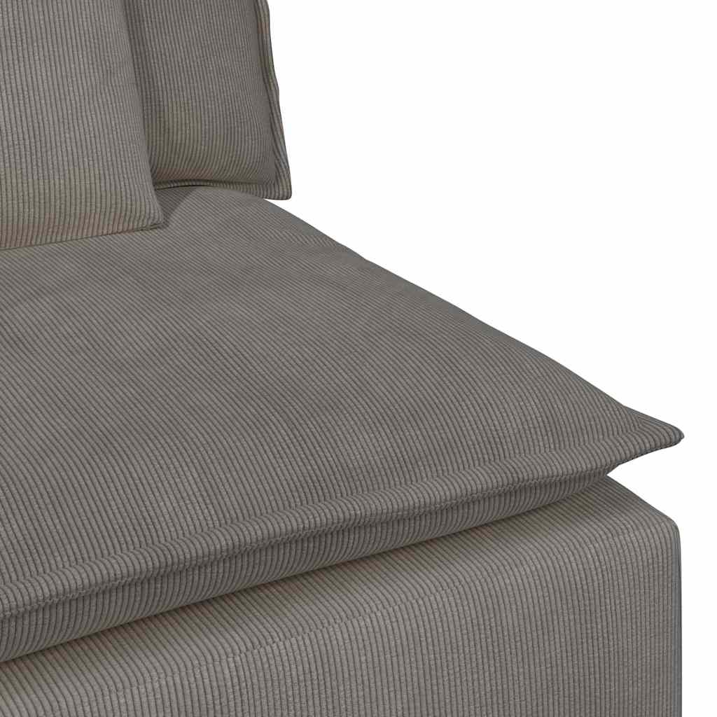 Modulares Sofa Endmodul mit Armlehne Kissen Hellgrau 100 cm