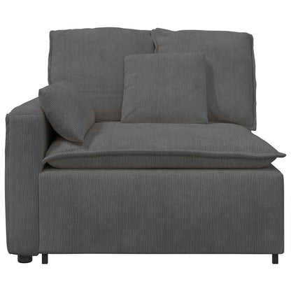 Modulares Sofa Endmodul mit Armlehne Kissen Dunkelgrau 100 cm