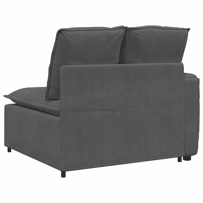 Modulares Sofa Endmodul mit Armlehne Kissen Dunkelgrau 100 cm
