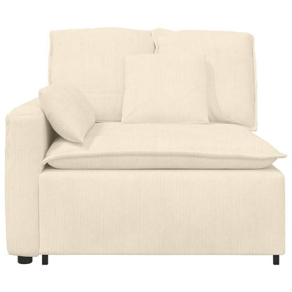 Modulares Sofa Endmodul mit Armlehne Kissen Creme 100 cm