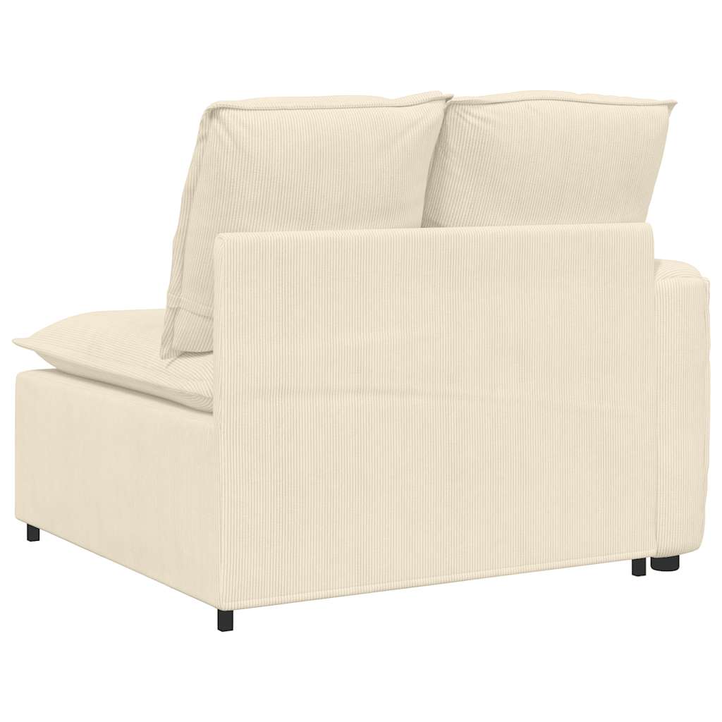 Modulares Sofa Endmodul mit Armlehne Kissen Creme 100 cm