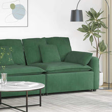 Modulares Sofa Endmodul mit Armlehne Kissen Dunkelgrün 100cm