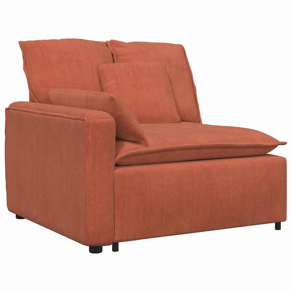 Modulares Sofa Endmodul mit Armlehne Kissen Rot Orange 100 cm
