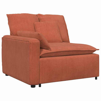Modulares Sofa Endmodul mit Armlehne Kissen Rot Orange 100 cm