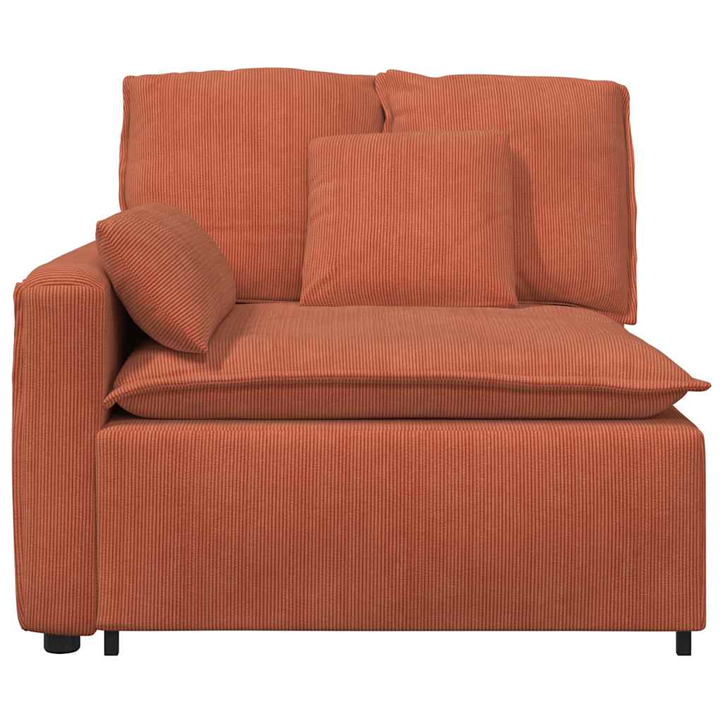 Modulares Sofa Endmodul mit Armlehne Kissen Rot Orange 100 cm