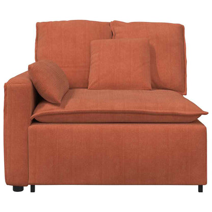 Modulares Sofa Endmodul mit Armlehne Kissen Rot Orange 100 cm