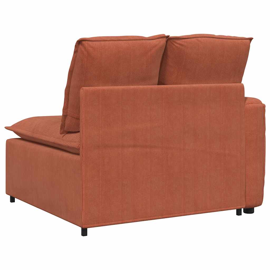 Modulares Sofa Endmodul mit Armlehne Kissen Rot Orange 100 cm