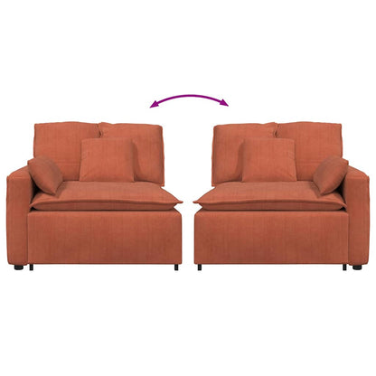 Modulares Sofa Endmodul mit Armlehne Kissen Rot Orange 100 cm