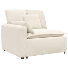 Modulares Sofa Endmodul mit Armlehne Kissen Creme 100 cm