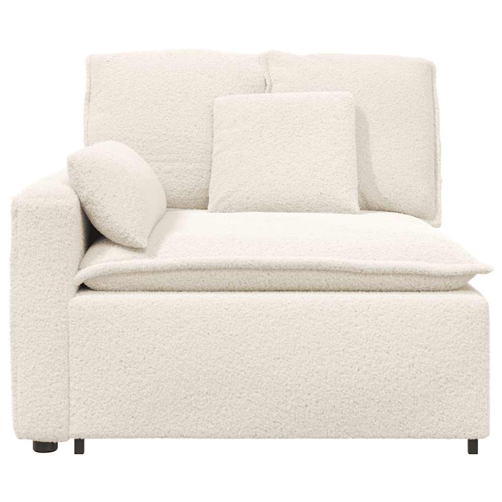 Modulares Sofa Endmodul mit Armlehne Kissen Creme 100 cm