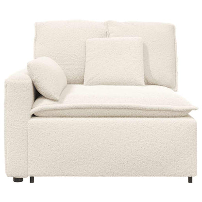Modulares Sofa Endmodul mit Armlehne Kissen Creme 100 cm