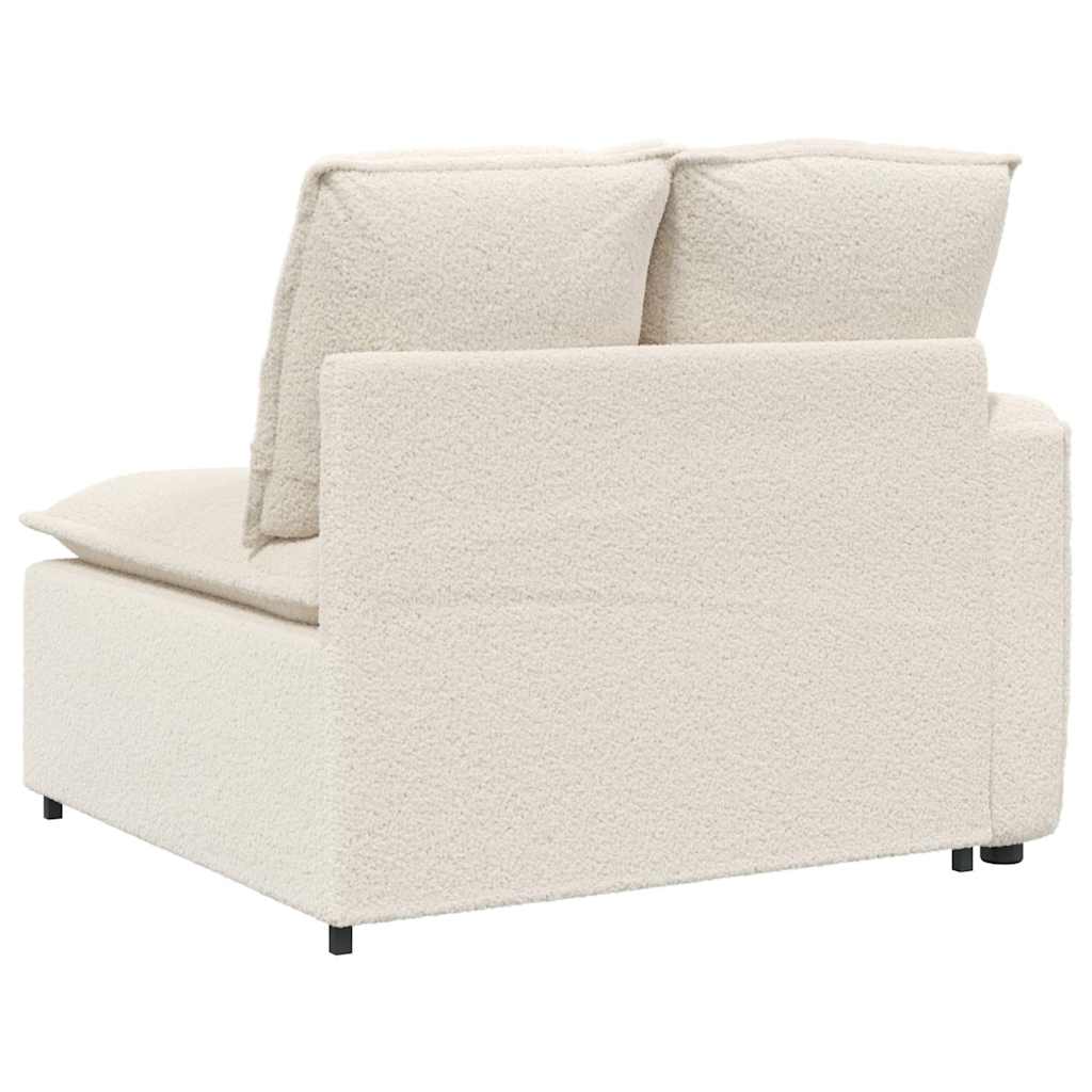 Modulares Sofa Endmodul mit Armlehne Kissen Creme 100 cm