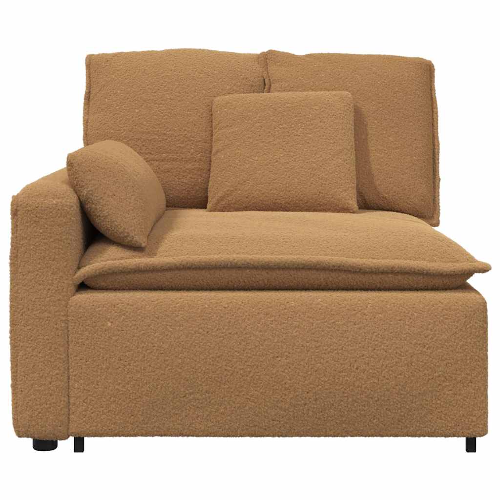 Modulares Sofa Endmodul mit Armlehne Kissen Beige 100 cm