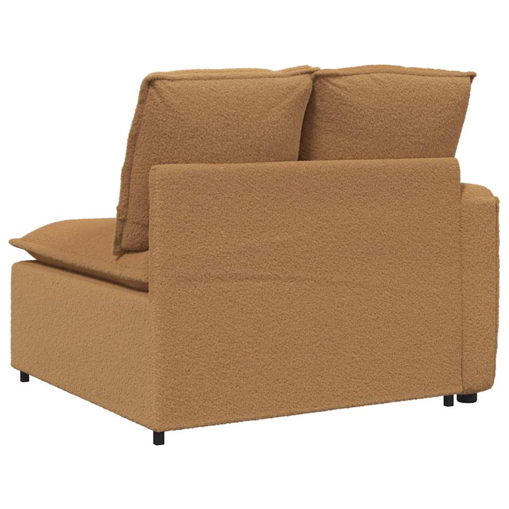Modulares Sofa Endmodul mit Armlehne Kissen Beige 100 cm