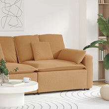 Modulares Sofa Endmodul mit Armlehne Kissen Beige 100 cm