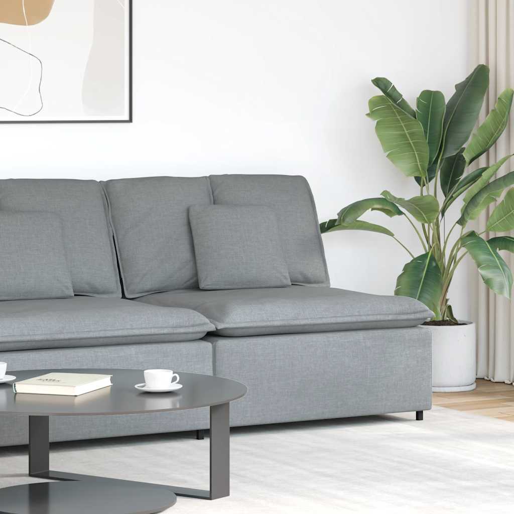 Modulares Sofa Mittelmodul mit Kissen Hellgrau 100 cm