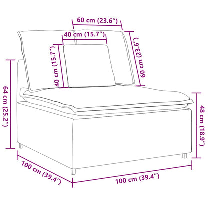 Modulares Sofa Mittelmodul mit Kissen Dunkelgrau 100 cm