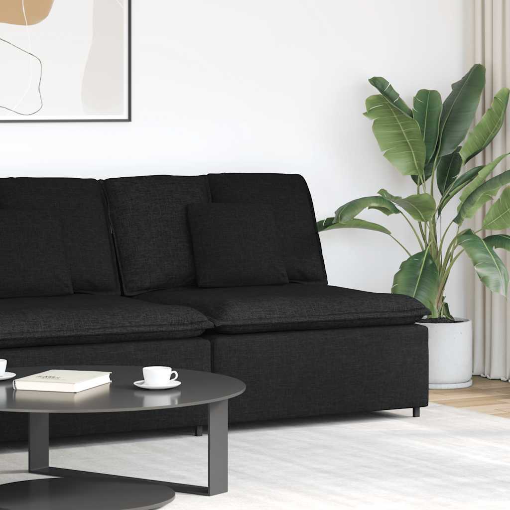 Modulares Sofa Mittelmodul mit Kissen Schwarz 100 cm