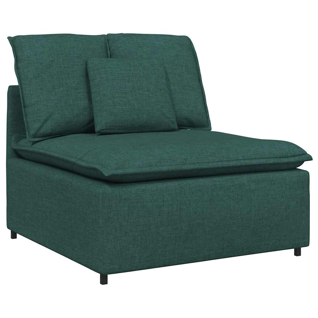 Modulares Sofa Mittelmodul mit Kissen Dunkelgrün 100 cm