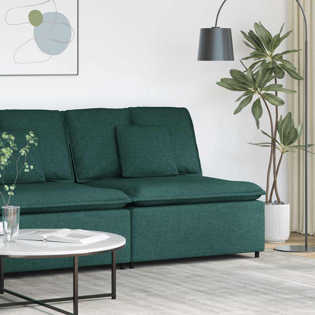 Modulares Sofa Mittelmodul mit Kissen Dunkelgrün 100 cm