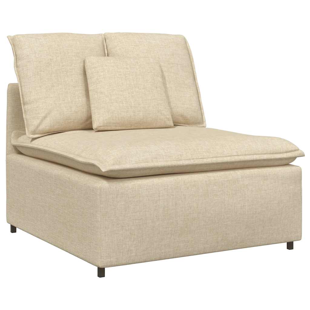 Modulares Sofa Mittelmodul mit Kissen Creme 100 cm