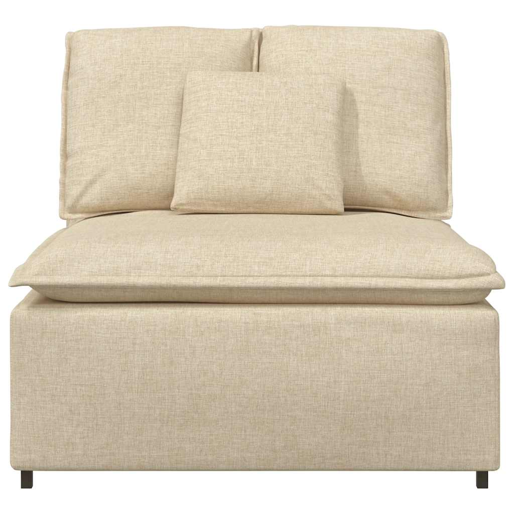 Modulares Sofa Mittelmodul mit Kissen Creme 100 cm