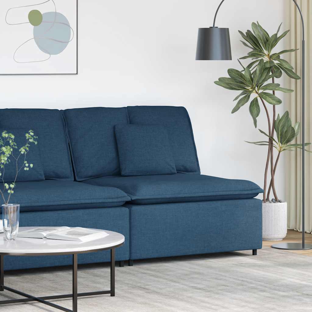 Modulares Sofa Mittelmodul mit Kissen Blau 100 cm
