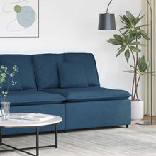 Modulares Sofa Mittelmodul mit Kissen Blau 100 cm