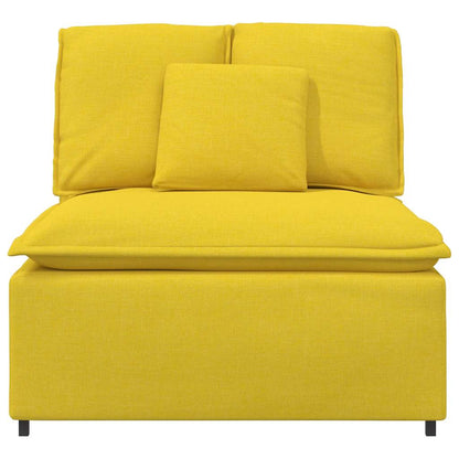 Modulares Sofa Mittelmodul mit Kissen Hellgelb 100 cm