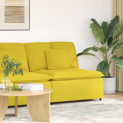 Modulares Sofa Mittelmodul mit Kissen Hellgelb 100 cm