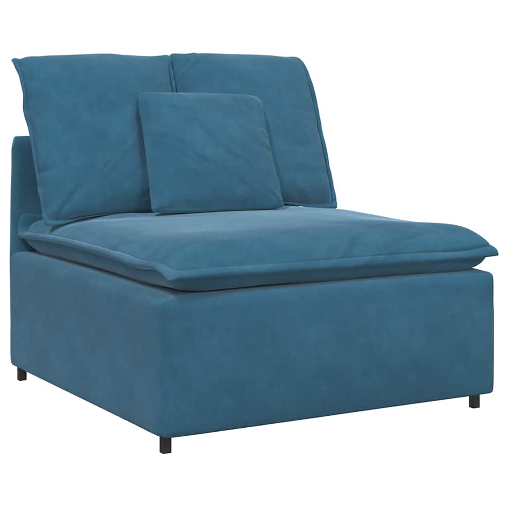 Modulares Sofa Mittelmodul mit Kissen Blau 100 cm
