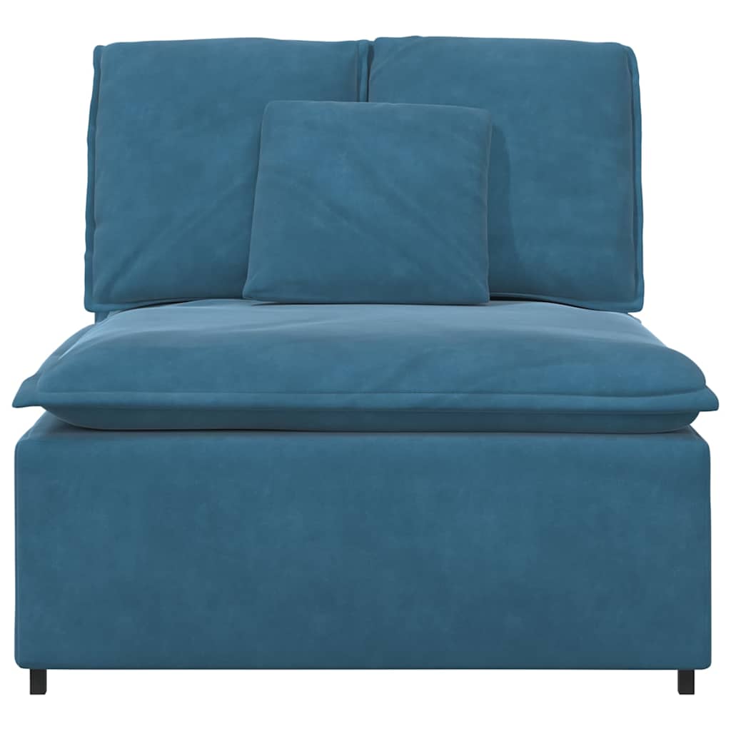 Modulares Sofa Mittelmodul mit Kissen Blau 100 cm