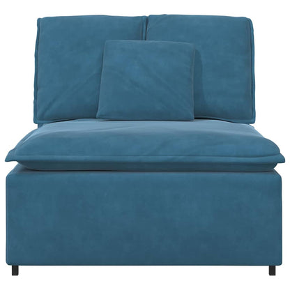 Modulares Sofa Mittelmodul mit Kissen Blau 100 cm