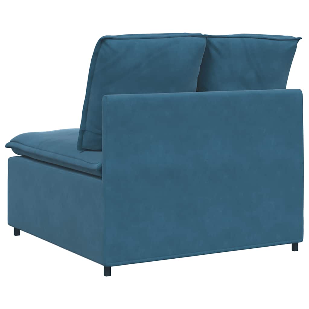 Modulares Sofa Mittelmodul mit Kissen Blau 100 cm