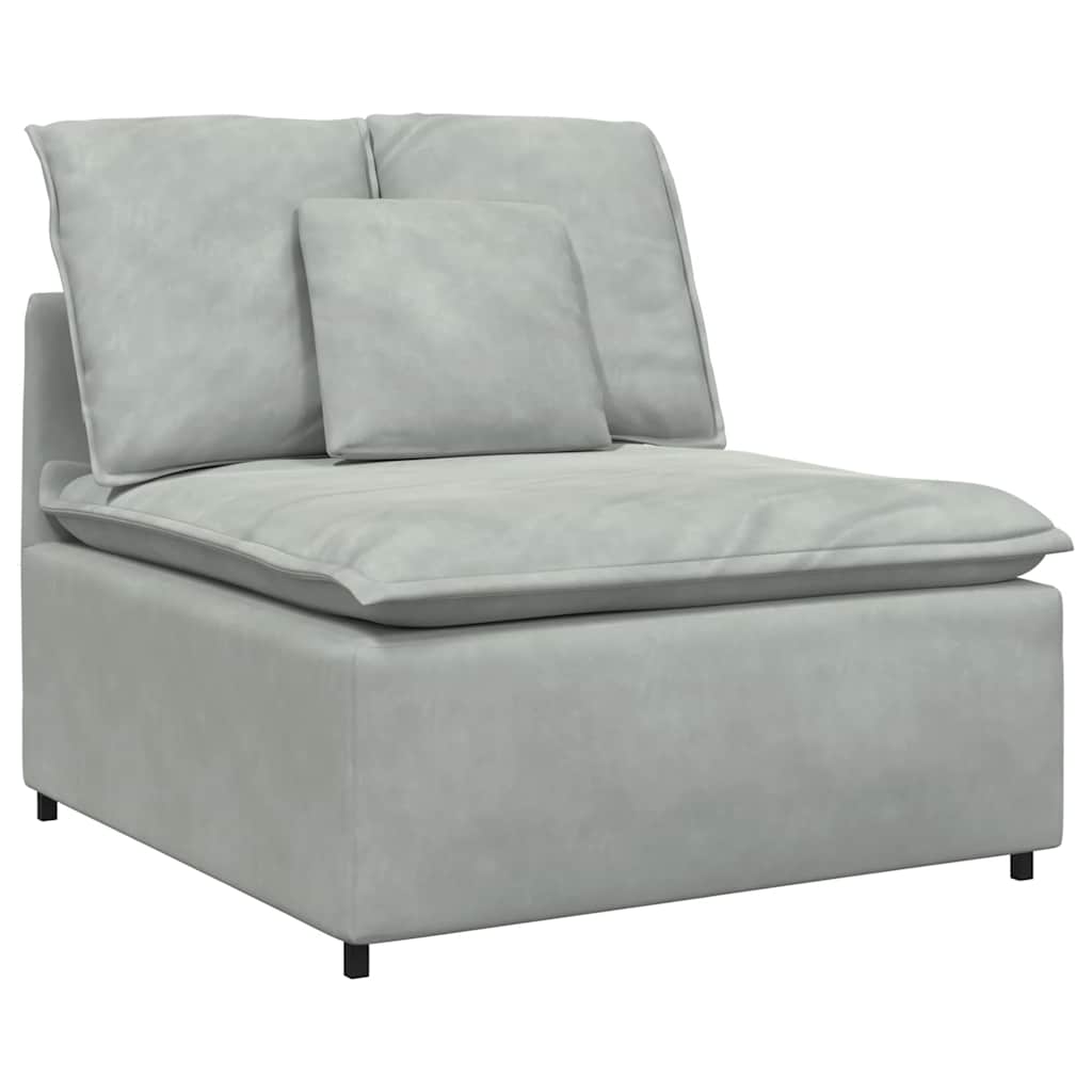 Modulares Sofa Mittelmodul mit Kissen Hellgrau 100 cm