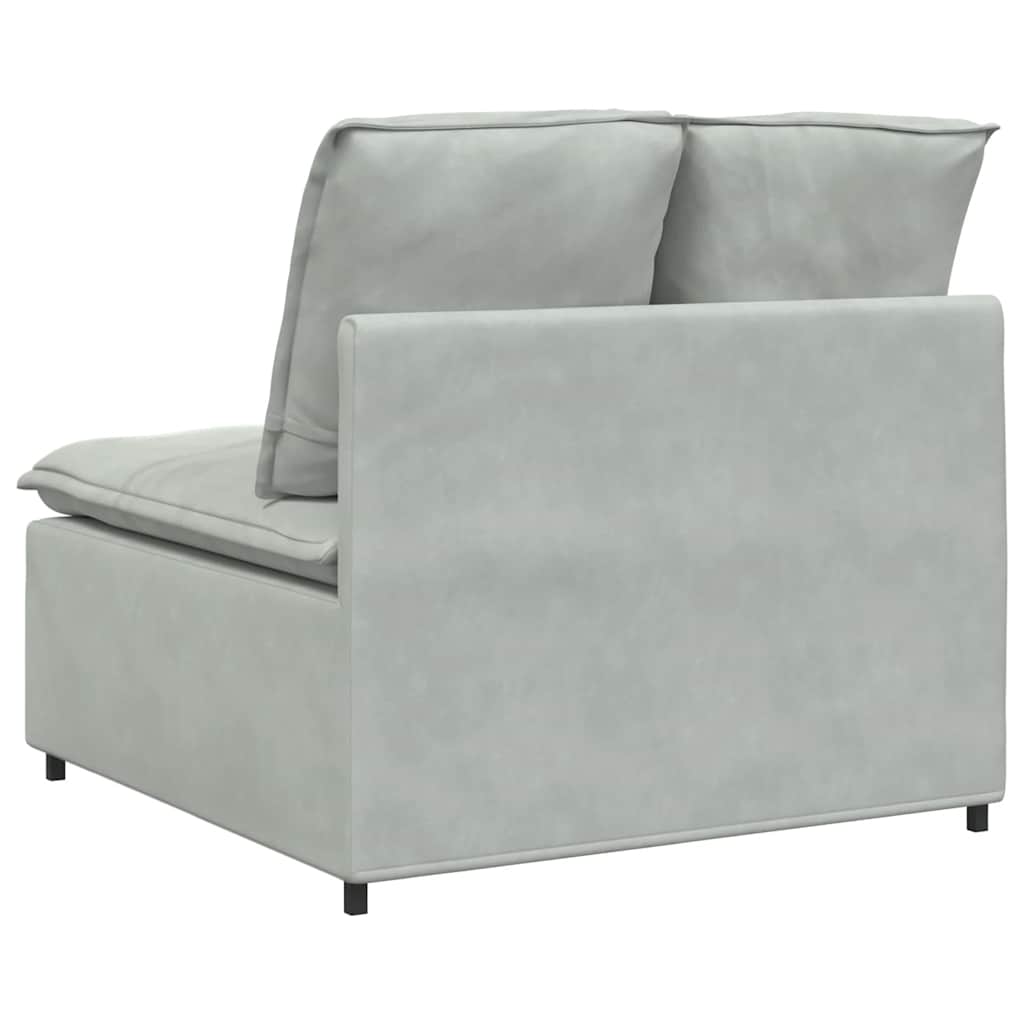 Modulares Sofa Mittelmodul mit Kissen Hellgrau 100 cm