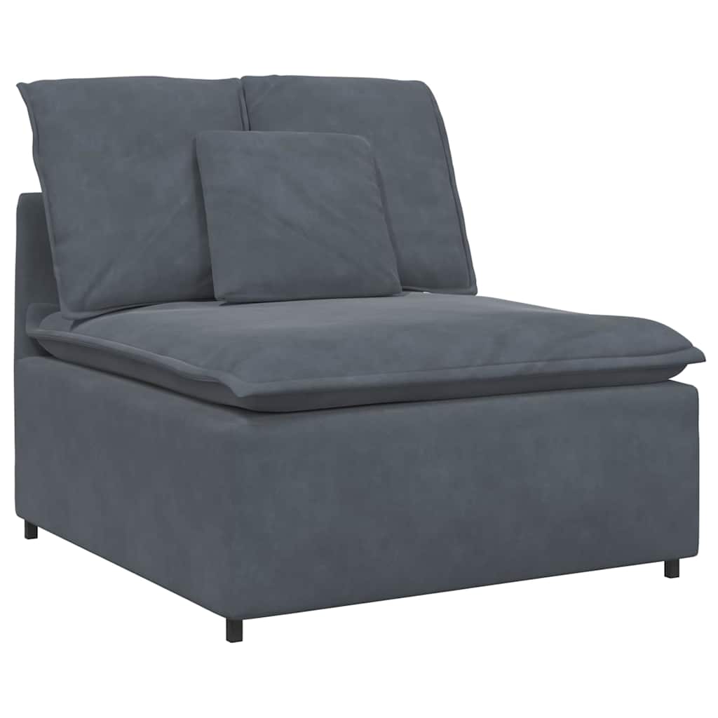Modulares Sofa Mittelmodul mit Kissen Dunkelgrau 100 cm
