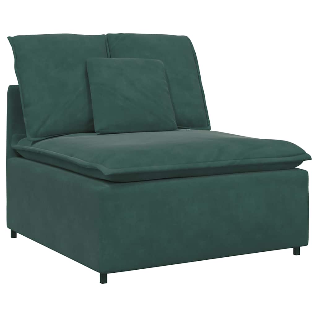 Modulares Sofa Mittelmodul mit Kissen Dunkelgrün 100 cm