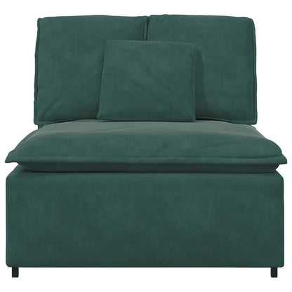 Modulares Sofa Mittelmodul mit Kissen Dunkelgrün 100 cm