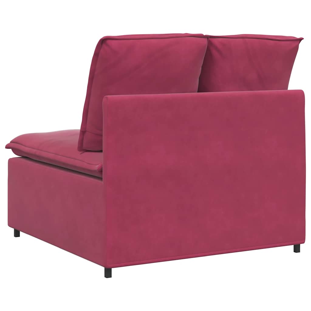 Modulares Sofa Mittelmodul mit Kissen Weinrot 100 cm